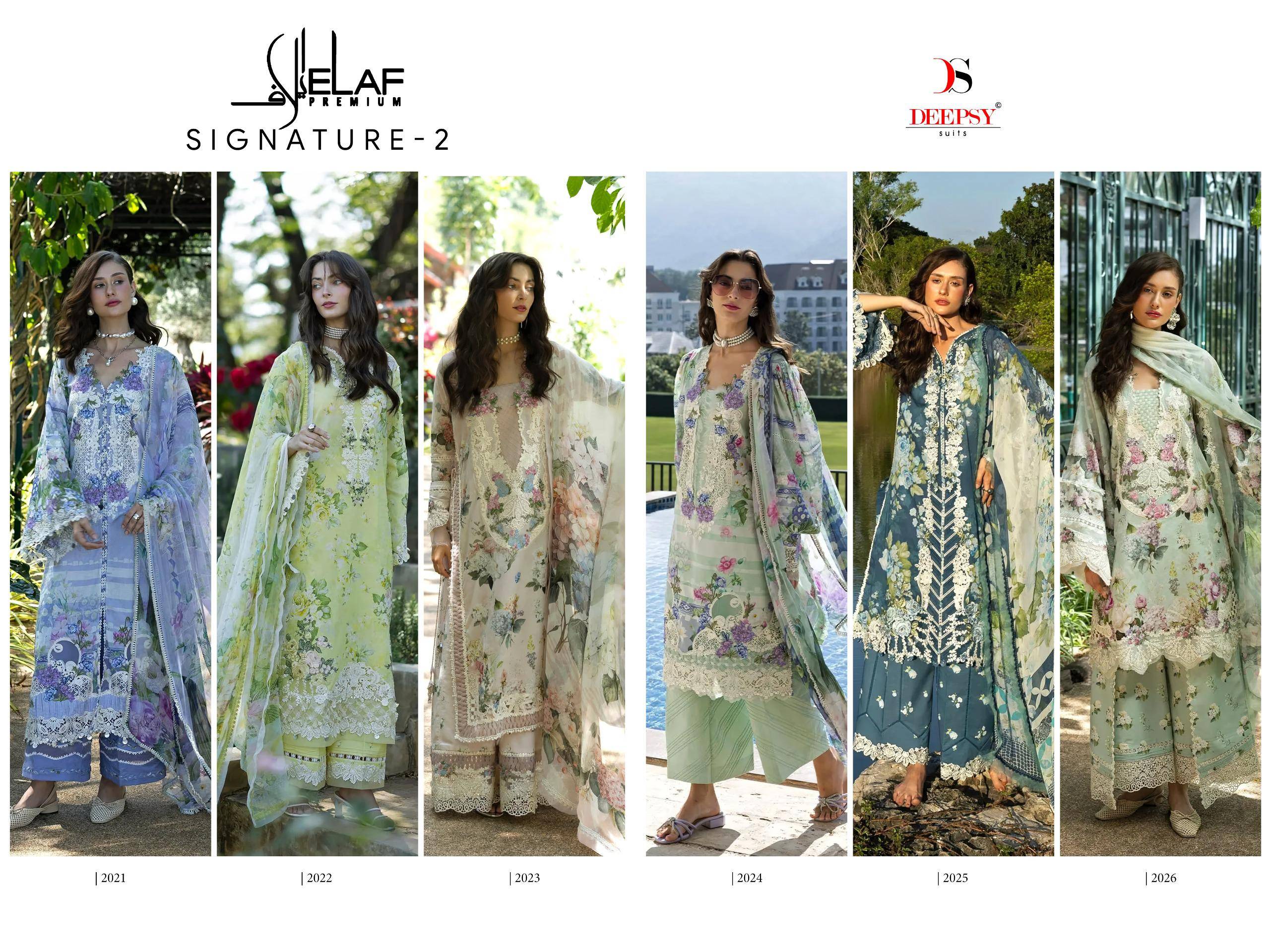 ELAF Signature-2 DEEPSY SUITS 2021 To 2026 Series Designer Pakistani Suits Pure Cotton Dresses At Wholesale Price